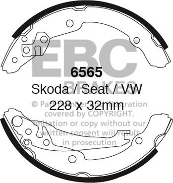 EBC Brakes 6565 - Комплект гальм, барабанний механізм avtolavka.club