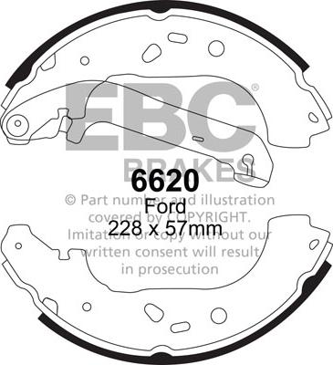 EBC Brakes 6620 - Комплект гальм, барабанний механізм avtolavka.club