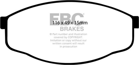 EBC Brakes DP419 - Гальмівні колодки, дискові гальма avtolavka.club