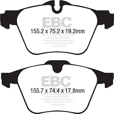 EBC Brakes DP42189R - Гальмівні колодки, дискові гальма avtolavka.club