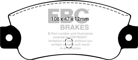 EBC Brakes DP501 - Гальмівні колодки, дискові гальма avtolavka.club