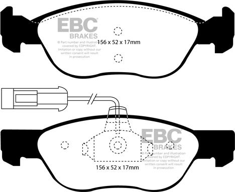 EBC Brakes DP1060 - Гальмівні колодки, дискові гальма avtolavka.club