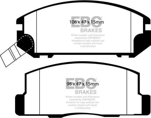EBC Brakes DP1107 - Гальмівні колодки, дискові гальма avtolavka.club