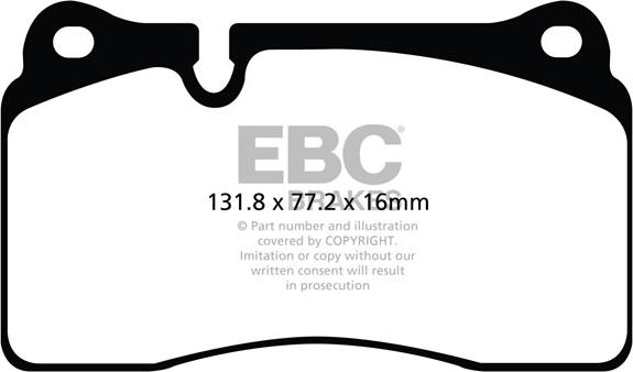 EBC Brakes DP82070RP1 - Комплект високоефективних гальмівних колодок avtolavka.club