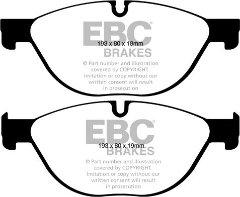 EBC Brakes DP22019 - Гальмівні колодки, дискові гальма avtolavka.club