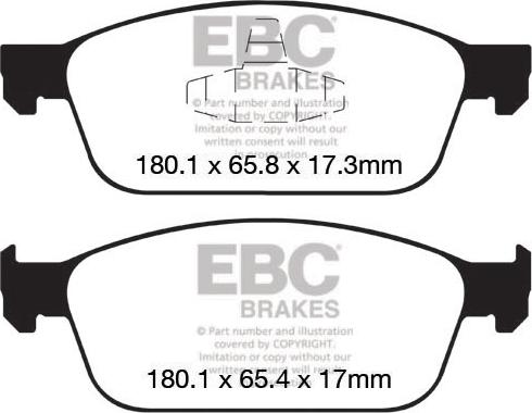 EBC Brakes DPX2145 - Гальмівні колодки, дискові гальма avtolavka.club