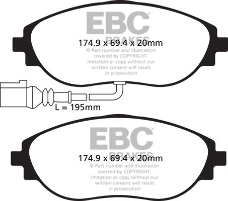 EBC Brakes DP82127RP1 - Комплект високоефективних гальмівних колодок avtolavka.club