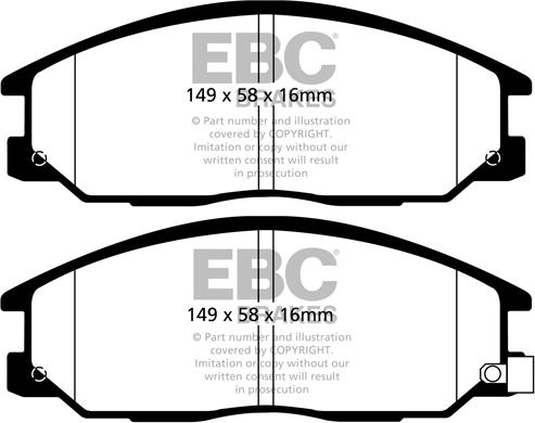 EBC Brakes DPX2049 - Гальмівні колодки, дискові гальма avtolavka.club