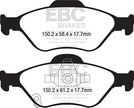 EBC Brakes DPX2288 - Гальмівні колодки, дискові гальма avtolavka.club