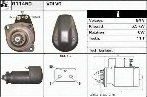 EDR 911450 - Стартер avtolavka.club