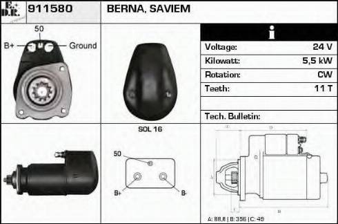 EDR 911580 - Стартер avtolavka.club