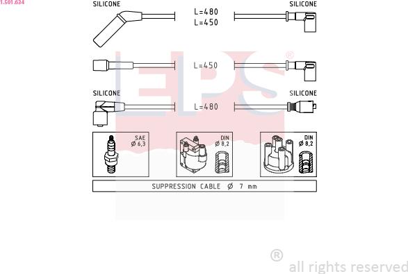 EPS 1.501.634 - Комплект проводів запалювання avtolavka.club