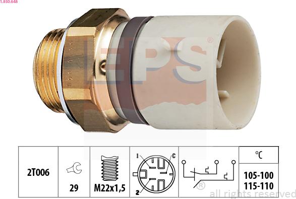 EPS 1.850.648 - Термовимикач, вентилятор радіатора / кондиціонера avtolavka.club