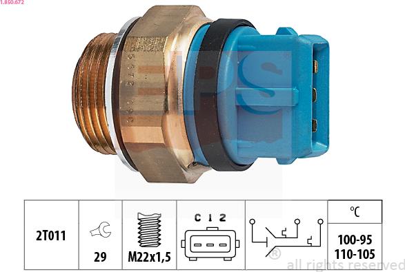 EPS 1.850.672 - Термовимикач, вентилятор радіатора / кондиціонера avtolavka.club