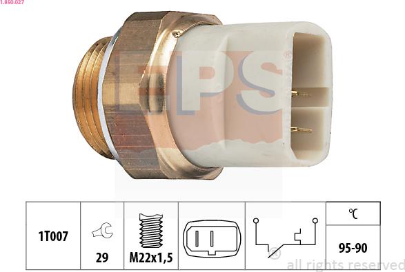 EPS 1.850.027 - Термовимикач, вентилятор радіатора / кондиціонера avtolavka.club