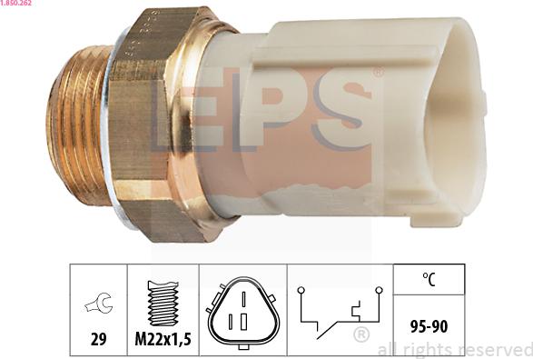 EPS 1.850.262 - Термовимикач, вентилятор радіатора / кондиціонера avtolavka.club