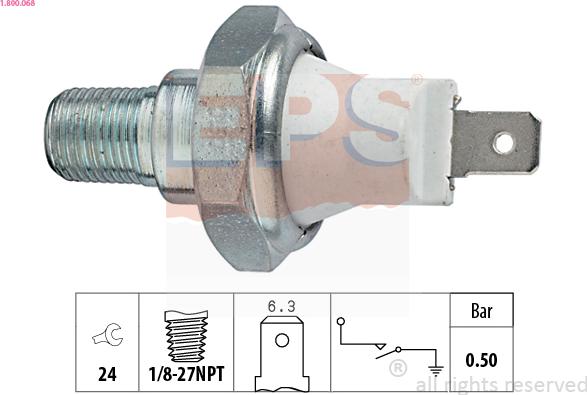 EPS 1.800.068 - Датчик, тиск масла avtolavka.club