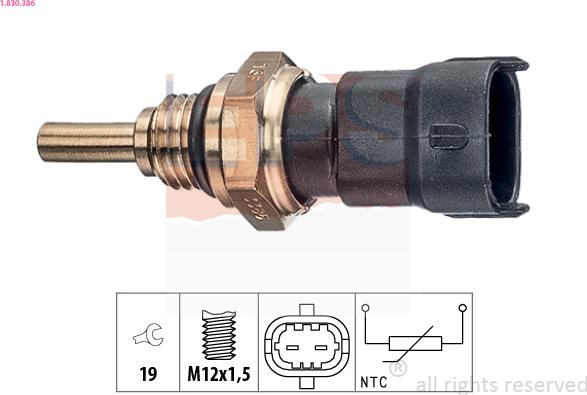 EPS 1.830.386 - Датчик, температура охолоджуючої рідини avtolavka.club