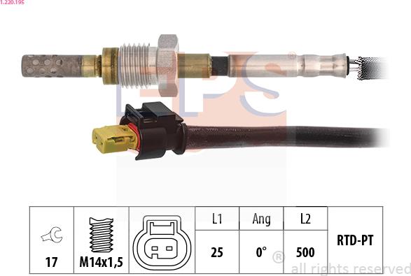 EPS 1.220.195 - Датчик, температура вихлопних газів avtolavka.club