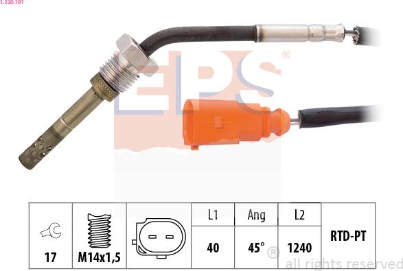 EPS 1.220.191 - Датчик, температура вихлопних газів avtolavka.club