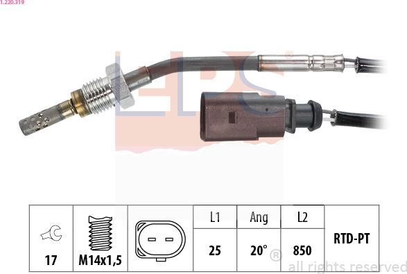 EPS 1.220.319 - Датчик, температура вихлопних газів avtolavka.club