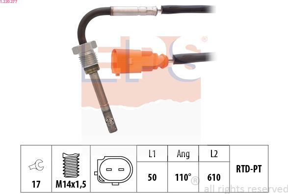 EPS 1.220.277 - Датчик, температура вихлопних газів avtolavka.club