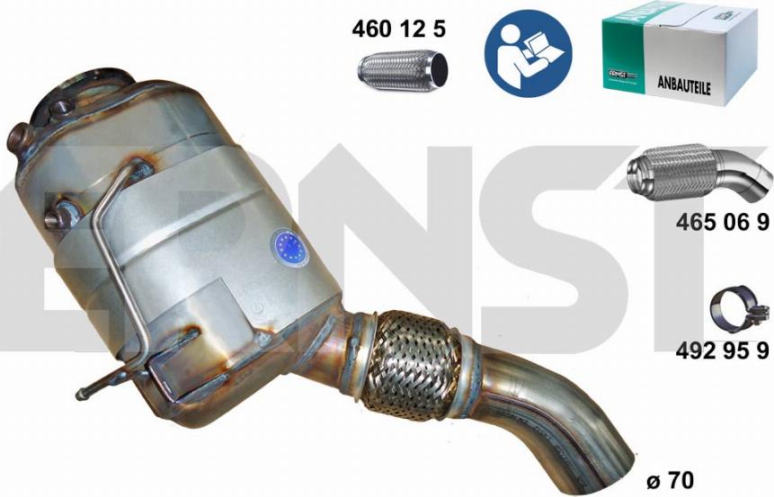 ERNST 910668 - Сажі / частковий фільтр, система вихлопу ОГ avtolavka.club