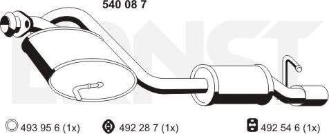 ERNST 540087 - Глушник вихлопних газів кінцевий avtolavka.club