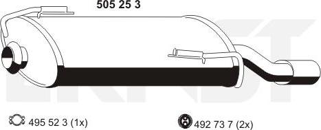 ERNST 505253 - Глушник вихлопних газів кінцевий avtolavka.club