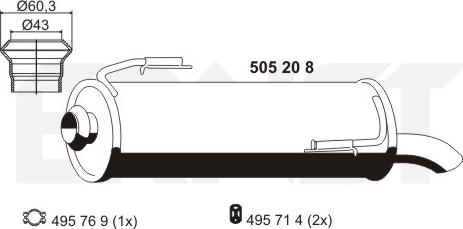 ERNST 505208 - Глушник вихлопних газів кінцевий avtolavka.club