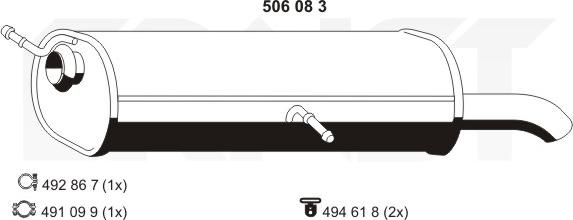 ERNST 506083 - Глушник вихлопних газів кінцевий avtolavka.club