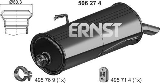 ERNST 506274 - Глушник вихлопних газів кінцевий avtolavka.club