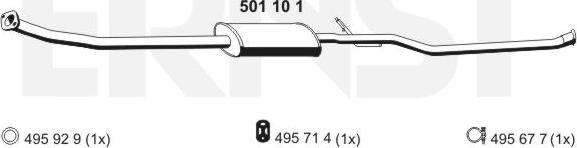 ERNST 501101 - Середній глушник вихлопних газів avtolavka.club