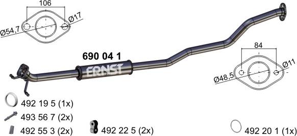 ERNST 690041 - Середній глушник вихлопних газів avtolavka.club