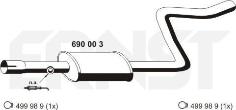 ERNST 690003 - Середній глушник вихлопних газів avtolavka.club