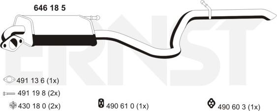 ERNST 646185 - Глушник вихлопних газів кінцевий avtolavka.club