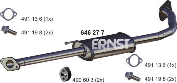 ERNST 646277 - Середній глушник вихлопних газів avtolavka.club