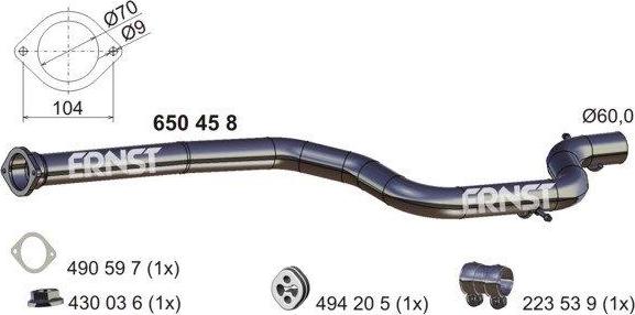 ERNST 650458 - Труба вихлопного газу avtolavka.club