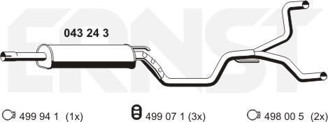 ERNST 043243 - Середній глушник вихлопних газів avtolavka.club