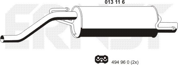 ERNST 013116 - Глушник вихлопних газів кінцевий avtolavka.club