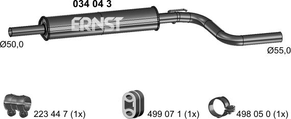 ERNST 034043 - Середній глушник вихлопних газів avtolavka.club