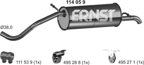 ERNST 114059 - Глушник вихлопних газів кінцевий avtolavka.club