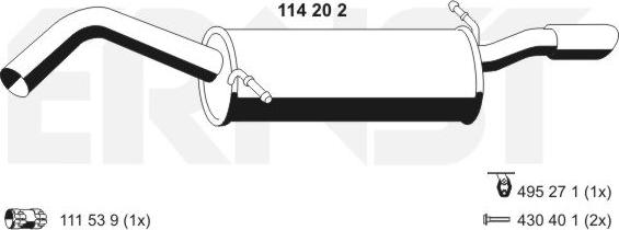 ERNST 114202 - Глушник вихлопних газів кінцевий avtolavka.club