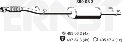 ERNST 390033 - Середній глушник вихлопних газів avtolavka.club