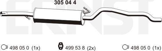 ERNST 305044 - Середній глушник вихлопних газів avtolavka.club