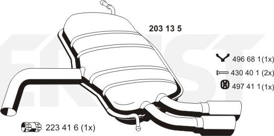 ERNST 203135 - Глушник вихлопних газів кінцевий avtolavka.club