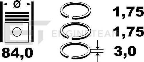 ET Engineteam R1003500 - Комплект поршневих кілець avtolavka.club