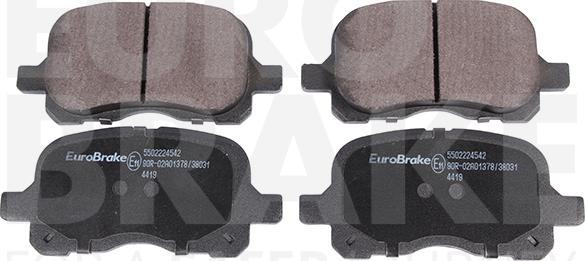 Eurobrake 5502224542 - Гальмівні колодки, дискові гальма avtolavka.club