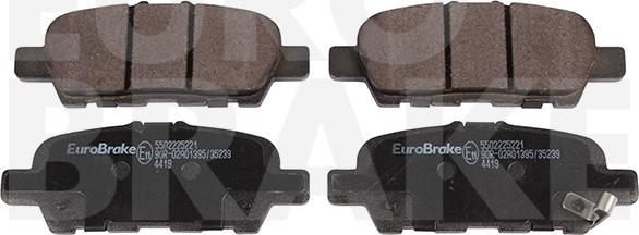 Eurobrake 5502225221 - Гальмівні колодки, дискові гальма avtolavka.club