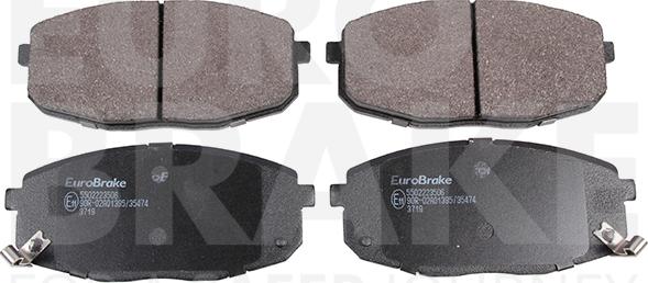 Eurobrake 5502223506 - Гальмівні колодки, дискові гальма avtolavka.club